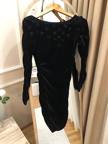 Kadife kısa davet elbisesi - Görsel 12