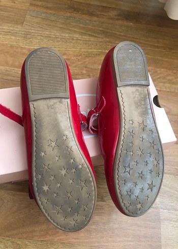 Kız Çocuk Kırmızı Parlak Tokalı Babet - Görsel 3