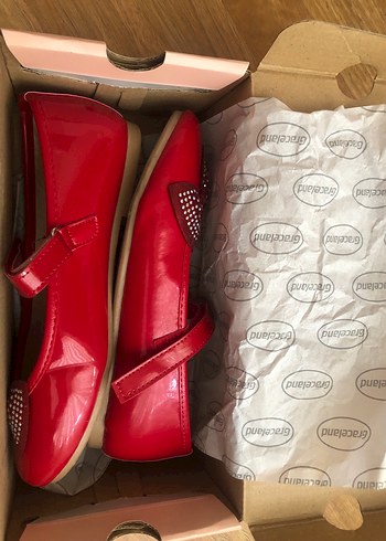 Kız Çocuk Kırmızı Parlak Tokalı Babet - Görsel 7