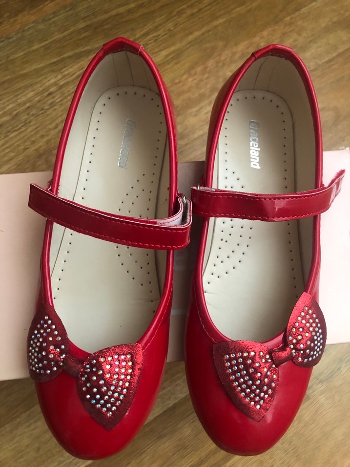 Kız Çocuk Kırmızı Parlak Tokalı Babet - Görsel 5