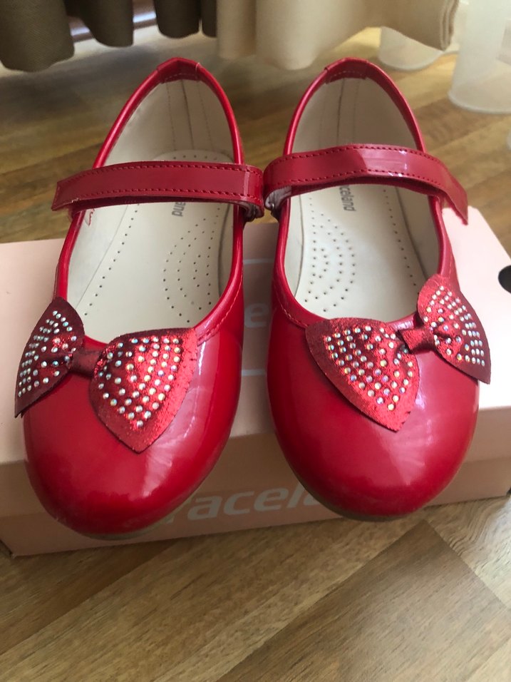 Kız Çocuk Kırmızı Parlak Tokalı Babet - Görsel 4