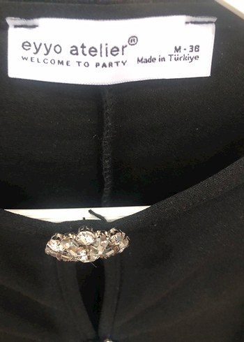 Düğmeli Siyah Uzun Kadın Elbise - Görsel 8