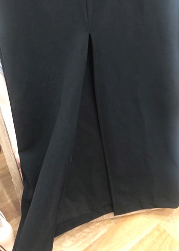 Düğmeli Siyah Uzun Kadın Elbise - Görsel 6