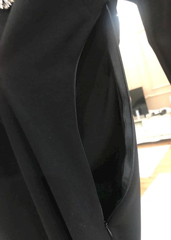 Düğmeli Siyah Uzun Kadın Elbise - Görsel 7