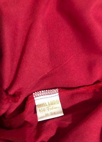 Kız Çocuk Kırmızı Dantel Detaylı Elbise - Görsel 14