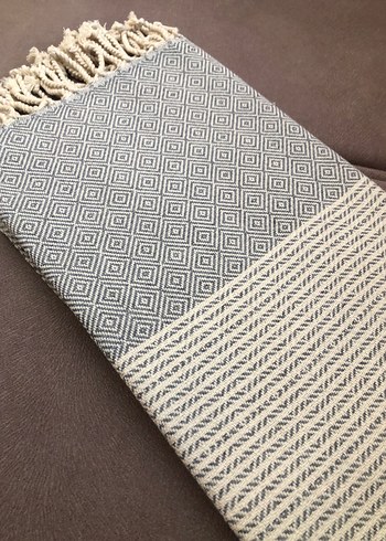 Bohem Gri Bağlamalı Desenli Peştemal - Görsel 8