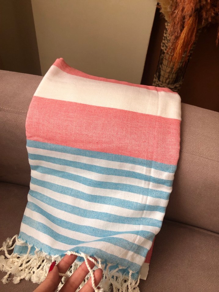 Bohem Çok Renkli Çizgili Peştemal - Görsel 5