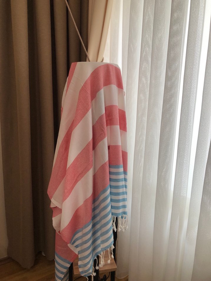 Bohem Çok Renkli Çizgili Peştemal - Görsel 3