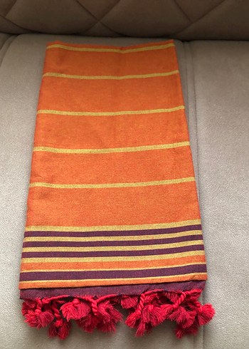 Kırmızı Bağlama Desenli Renkli peştemal - Görsel 4