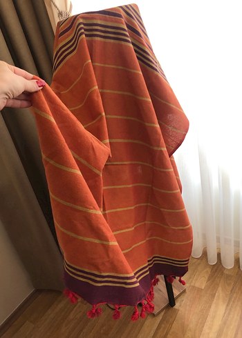 Kırmızı Bağlama Desenli Renkli peştemal - Görsel 5