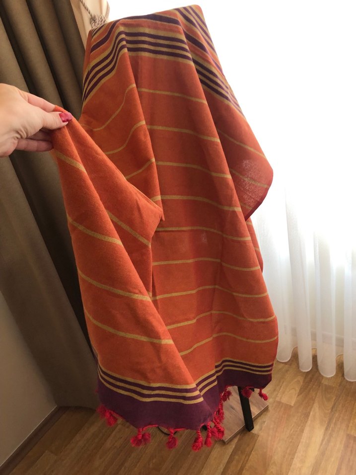 Kırmızı Bağlama Desenli Renkli peştemal - Görsel 5