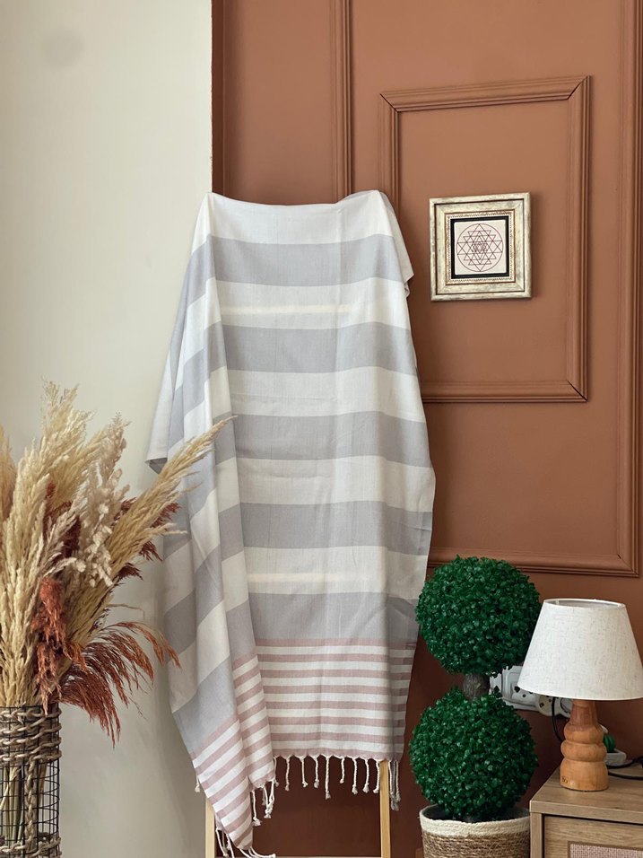 Bohem Çizgili Pastel Peştemal - Görsel 4