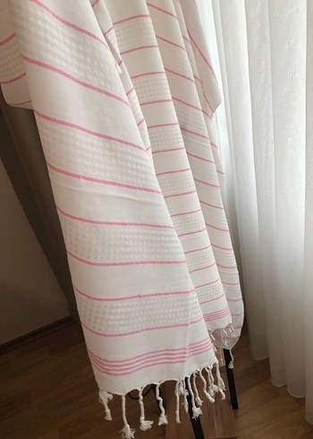 Beyaz Çizgili Hafif Peştamal - Görsel 5