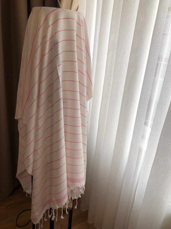 Beyaz Çizgili Hafif Peştamal - Görsel 2
