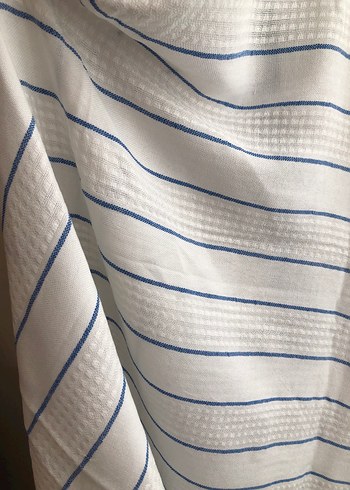 Beyaz Çizgili Pamuklu Peştamal - Görsel 5