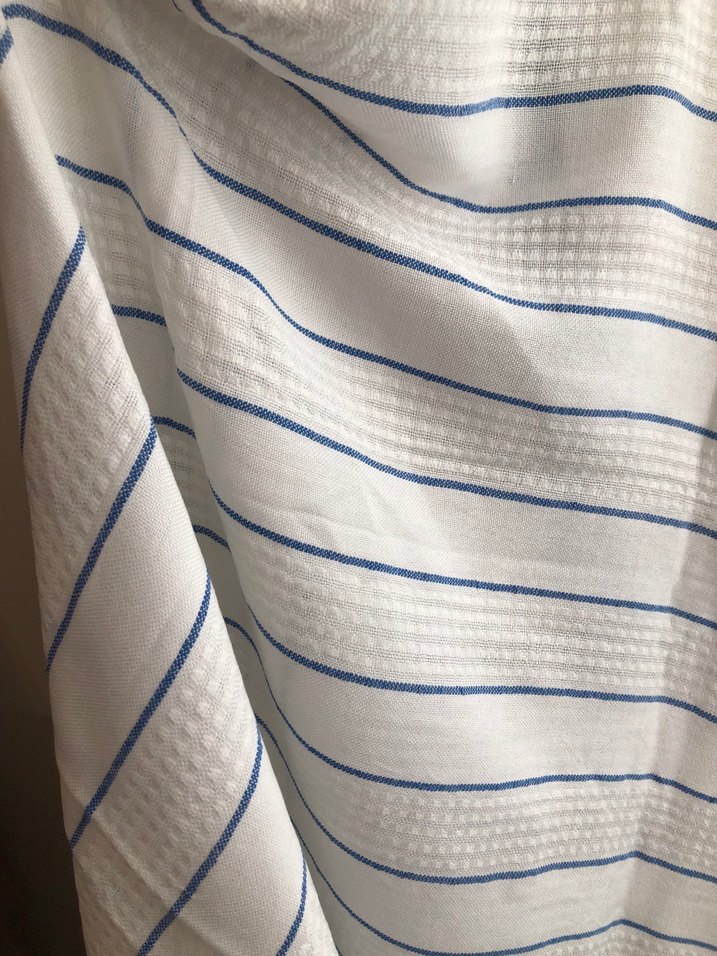 Beyaz Çizgili Pamuklu Peştamal - Görsel 5