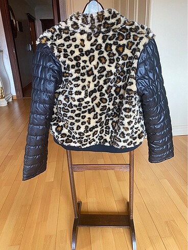 m Beden Leopar kadın mont