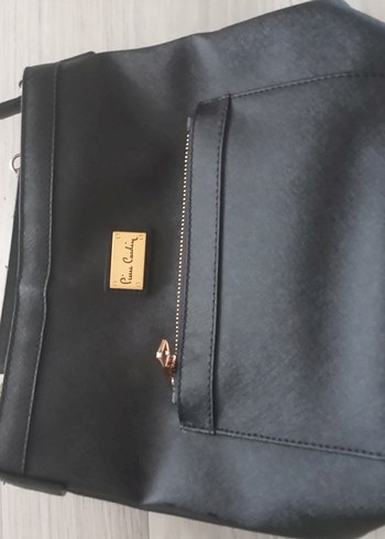 Pierre Cardin Siyah Deri Fermuarlı Kadın Çanta