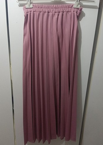 Pembe Piliseli Uzun Kadın Etek