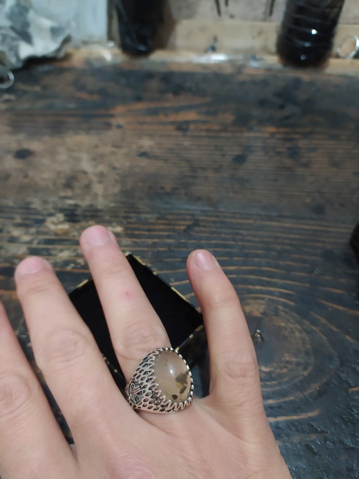 Bej Vintage Erkek Bohem Yüzük - Görsel 4