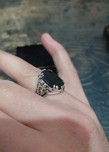 Klasik Siyah Gotik Erkek Yüzük - Görsel 2