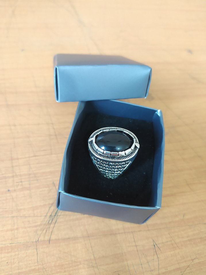 Klasik Siyah Erkek Biker Yüzük - Görsel 4