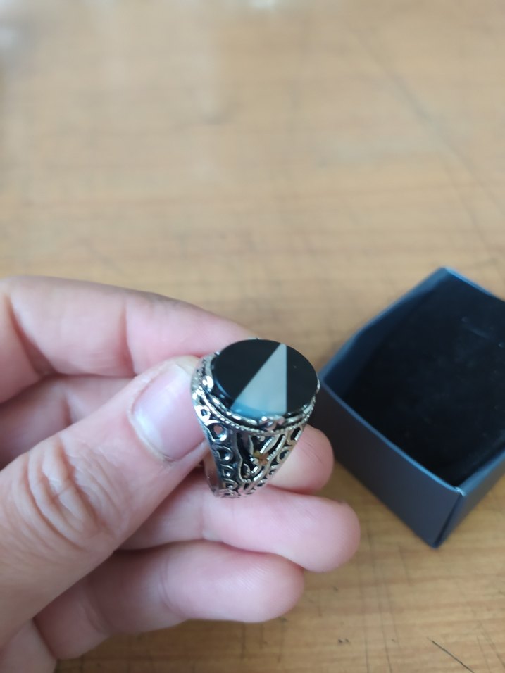 Siyah Bohem Vintage Erkek Yüzük - Görsel 3