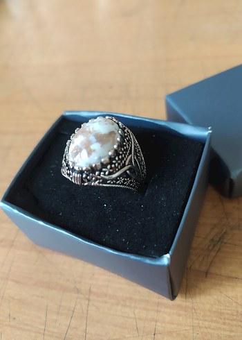 Vintage Bohem Gri Erkek Yüzük - Görsel 3