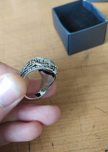 Vintage Bohem Gri Erkek Yüzük - Görsel 4