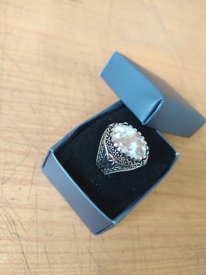 Vintage Bohem Gri Erkek Yüzük - Görsel 2