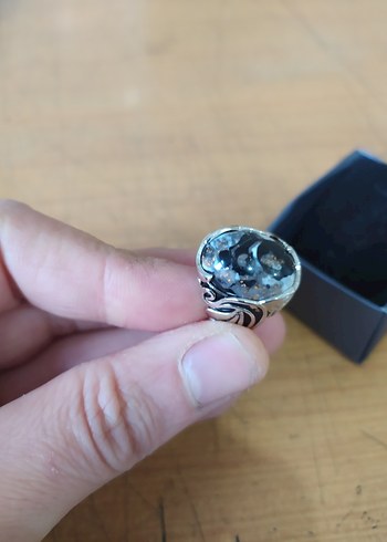 Bohem Gri Vintage Erkek Yüzük - Görsel 2