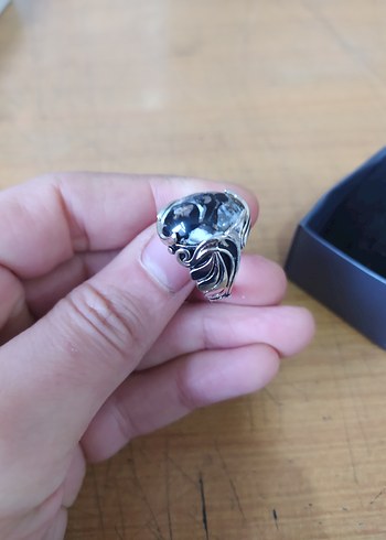 Bohem Gri Vintage Erkek Yüzük - Görsel 3