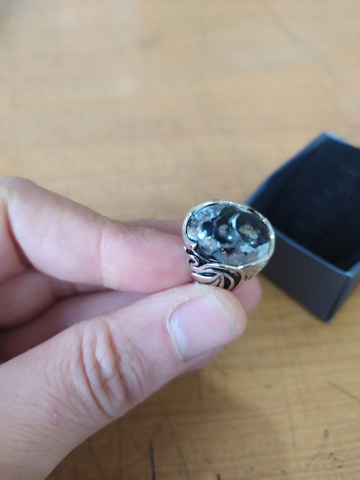 Bohem Gri Vintage Erkek Yüzük - Görsel 2