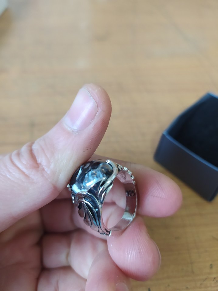 Bohem Gri Vintage Erkek Yüzük - Görsel 4