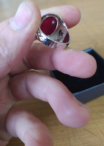 Kırmızı Gotik Erkek Yüzük - Görsel 4