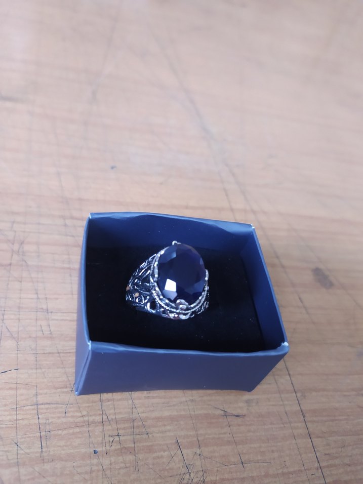 Vintage Mavi Taşlı Erkek Yüzük - Görsel 2