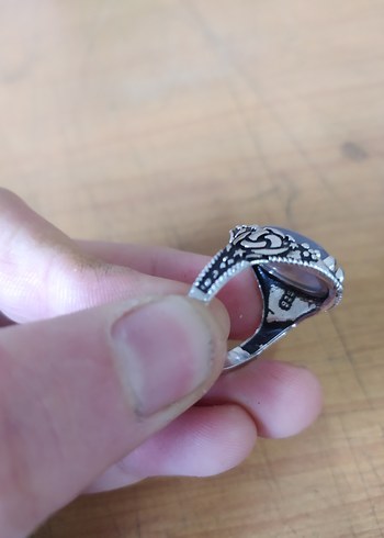 Bohem Gri Vintage Erkek Yüzük - Görsel 3