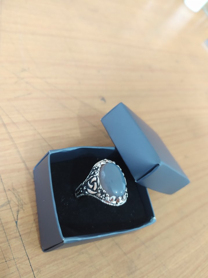 Bohem Gri Vintage Erkek Yüzük - Görsel 4