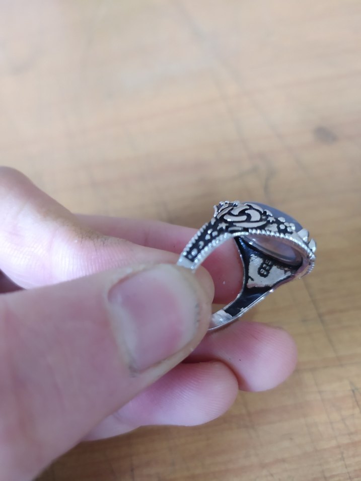 Bohem Gri Vintage Erkek Yüzük - Görsel 3
