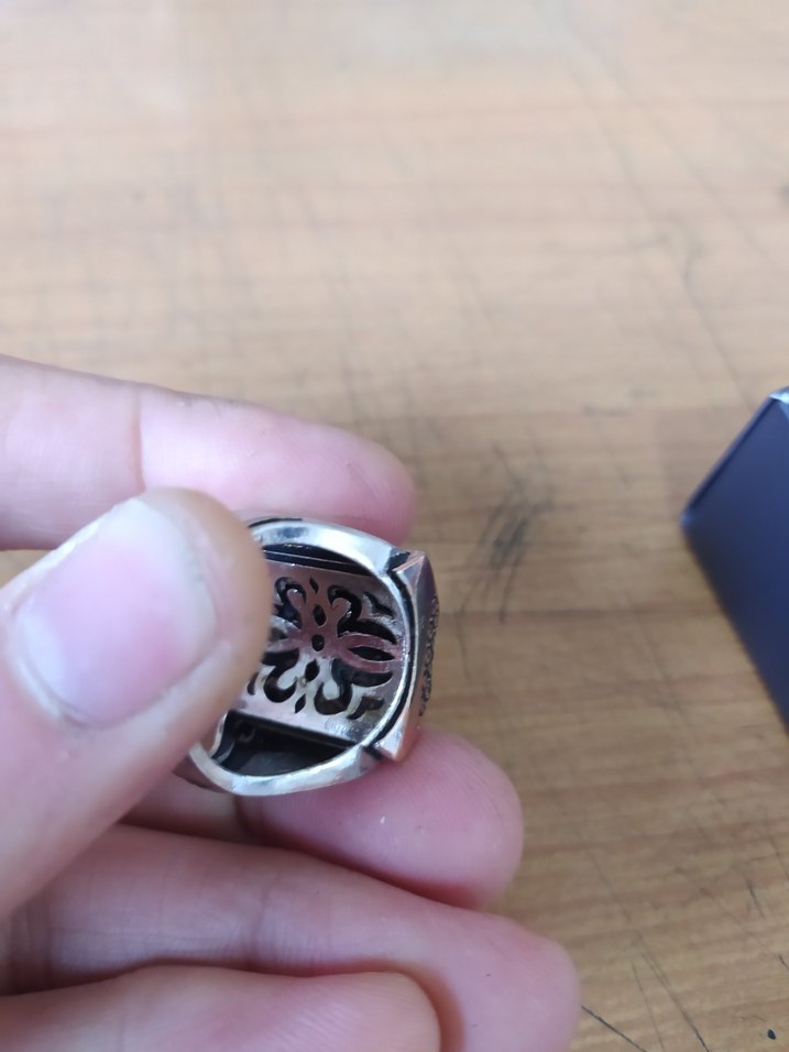 Parlak Siyah Taşlı Erkek Yüzük - Görsel 4