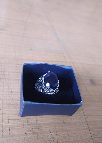 Vintage Erkek Mavi Taşlı Gotik Yüzük - Görsel 2