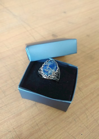 Erkek Mavi Bohem Vintage Yüzük - Görsel 2