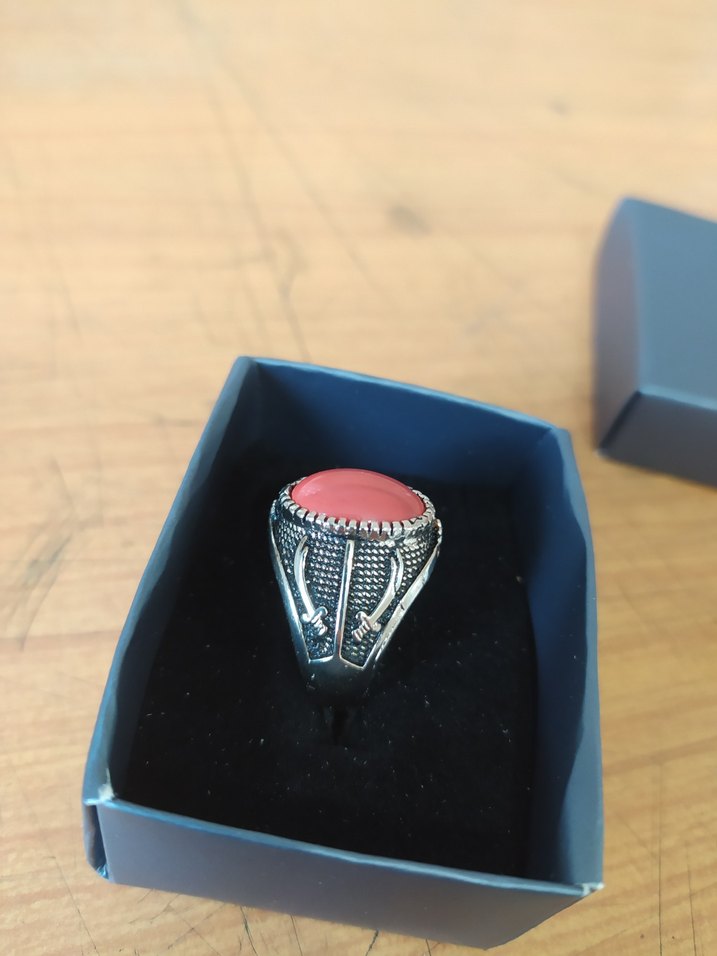 Pembe Vintage Bohem Erkek Yüzüğü - Görsel 4