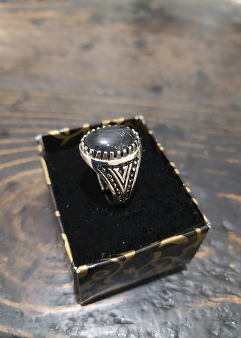 Vintage Siyah Erkek Yüzük - Görsel 3