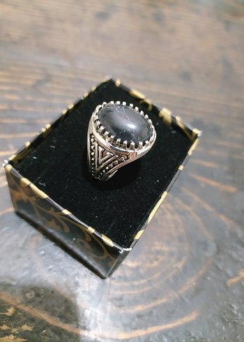 Vintage Siyah Erkek Yüzük - Görsel 2