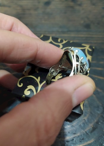 Beyaz Bohem Erkek Yüzük - Görsel 4