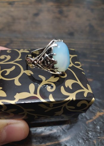 Beyaz Bohem Erkek Yüzük - Görsel 3