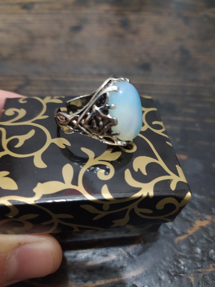 Beyaz Bohem Erkek Yüzük - Görsel 3