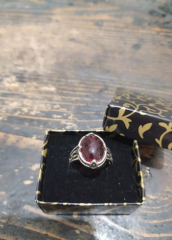 Bordo Vintage Bohem Yüzük - Görsel 2