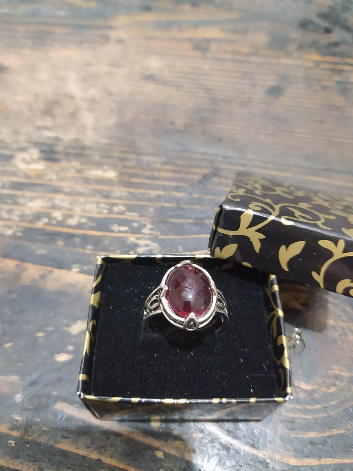 Bordo Vintage Bohem Yüzük - Görsel 2